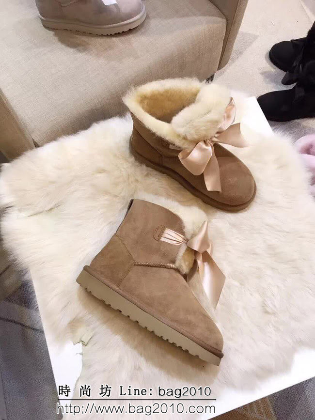 UGG 109836018秋冬 518新款 gita bow mini 絲帶蝴蝶結 短筒雪地靴 QZS2877